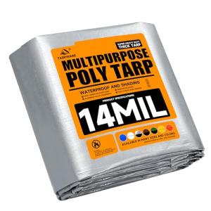 Heavy Duty Waterproof 5'x7' Tarp - Silver/Black