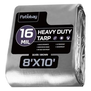 Heavy Duty Waterproof Tarp 8x10FT with Grommets