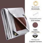 Heavy Duty Waterproof Tarp 8x10FT with Grommets