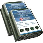 Onarway Waterproof Green Poly Tarps - 6x10 Ft 2-Pack