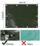 Onarway Waterproof Green Poly Tarps - 6x10 Ft 2-Pack