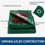 2 Pack Waterproof Tarps 8' x 10' - Green