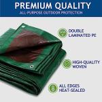 2 Pack Waterproof Tarps 8' x 10' - Green