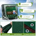 2 Pack Waterproof Tarps 8' x 10' - Green