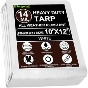 Heavy Duty 10x12 Ft Waterproof Tarp with Grommets