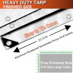 Heavy Duty 10x12 Ft Waterproof Tarp with Grommets