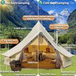 Danchel Outdoor Waterproof Canvas Bell Tent for Glamping