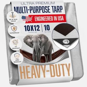 Heavy Duty Waterproof Tarp - 10x12 Feet