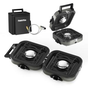 Portable 2-Burner Propane Camping Stove with Carry Bag