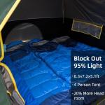 4-Person Waterproof Blackout Camping Tent with Rainfly
