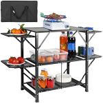 VEVOR Portable Folding Camping Kitchen Table with Shelves