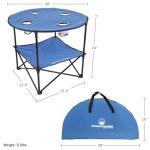 Wakeman Round Folding Camp Table with Cupholders