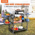 VEVOR Portable Folding Camping Kitchen Table with Shelves