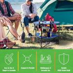 Wakeman Round Folding Camp Table with Cupholders