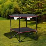 Lightweight Folding Camping Table with Cup Holders