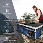 CampLand Lightweight Folding Camping Table with Organizer