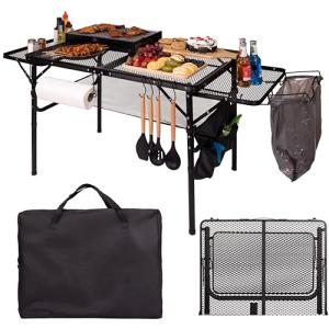 Portable Folding Table with Carry Bag and Holders