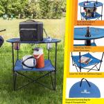Wakeman Round Folding Camp Table with Cupholders