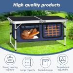 Folding Aluminum Camping Table with Adjustable Legs