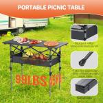 Portable Folding Camping Table with Adjustable Height
