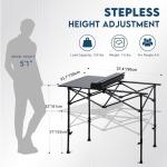 LOFTEY Adjustable Folding Camp Table - Lightweight & Portable