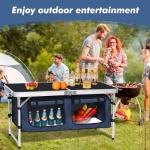 Folding Aluminum Camping Table with Adjustable Legs