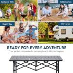 LOFTEY Adjustable Folding Camp Table - Lightweight & Portable