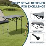 LOFTEY Adjustable Folding Camp Table - Lightweight & Portable
