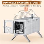 SLSY Portable Camping Wood Stove with Chimney Pipes