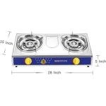 Portable Double Burner Propane Gas Stove for Camping