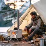 SLSY Portable Camping Wood Stove with Chimney Pipes