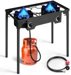 2-Burner Propane Stove for Camping Cooking