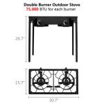 2-Burner Propane Stove for Camping Cooking