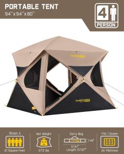 Fanttik Outdoor Alpha C4 Instant 4-Person Cabin Tent