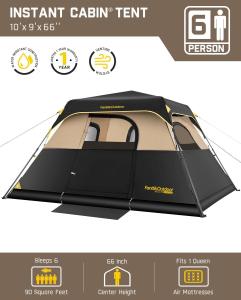 Fanttik 6-Person Instant Cabin Camping Tent