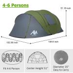 Instant Pop-Up Waterproof Tent for 4-6 Campers