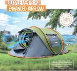 4-Person Easy Pop-Up Camping Tent with 2 Doors