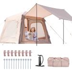 6-Person Inflatable Camping Tent with Stove Jack