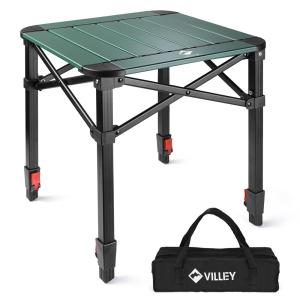 VILLEY Lightweight Adjustable Folding Camping Table