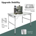 VILLEY Portable 2ft Folding Camping Table with Adjustable Legs