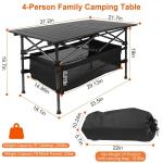 Portable Aluminum Folding Camping Table for Outdoor Use