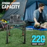 VILLEY Lightweight Adjustable Folding Camping Table