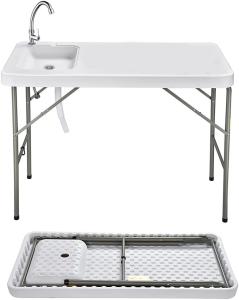 Folding Camping Table with Sink for Outdoor Cleanup