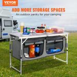 Portable Folding Camping Kitchen Table with Adjustable Heights