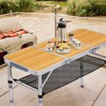 Portable 3ft Folding Camping Table with Adjustable Height