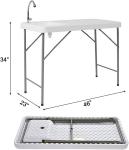 Folding Camping Table with Sink for Outdoor Cleanup