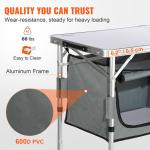 Portable Folding Camping Kitchen Table with Adjustable Heights