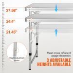 Portable Folding Camping Kitchen Table with Adjustable Heights