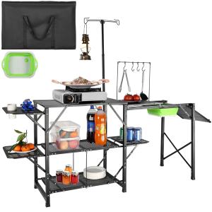 Portable Folding Camping Kitchen Table with Sink
