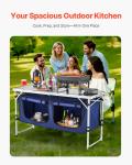 Folding Portable Camping Kitchen Table with Adjustable Height